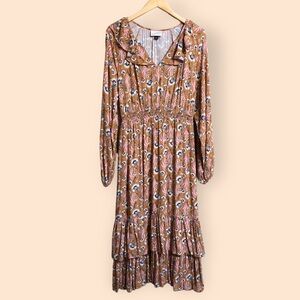 Universal Thread Goods Co. Floral Paisley Cottagecore Peasant Maxi Dress Small